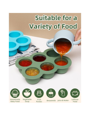 Bandeja de Congelación Silicona Bebé btrfe 6x3oz (170g) Verde