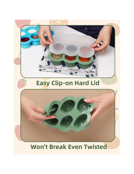 Bandeja de Congelación Silicona Bebé btrfe 6x3oz (170g) Verde