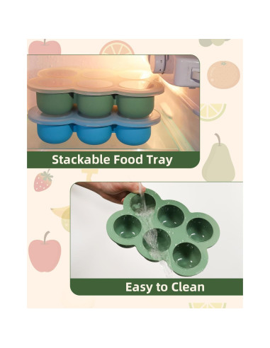 Bandeja de Congelación Silicona Bebé btrfe 6x3oz (170g) Verde