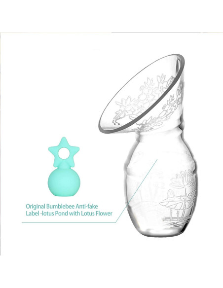 Bomba de Pecho Manual BumbleBee Silicona 118ml 2 Tapas