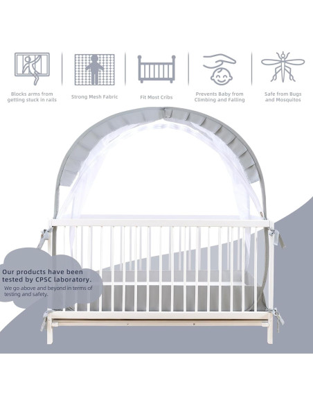 Carpa para Cuna Lazyzzzz Gris Plegable 139.7x68.6 cm