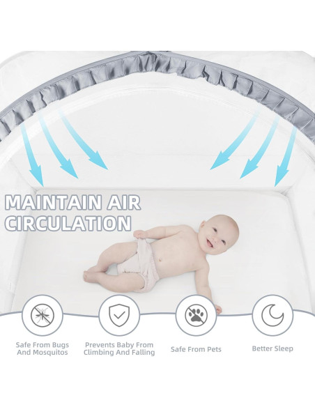 Carpa para Cuna Lazyzzzz Gris Plegable 139.7x68.6 cm