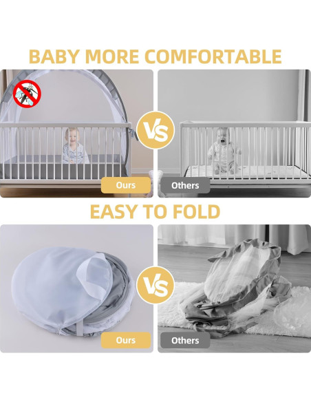 Carpa para Cuna Lazyzzzz Gris Plegable 139.7x68.6 cm
