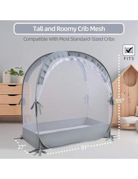 Carpa para Cuna Lazyzzzz Gris Plegable 139.7x68.6 cm