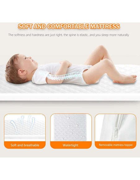 Cuna Lateral 3 en 1 Kingobabys Beige con Colchón Ajustable