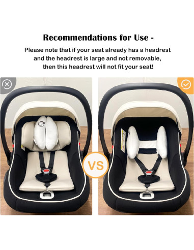 Almohada de Cabeza y Cuello Suave Inchant para Bebés - Ajustable, Blanca