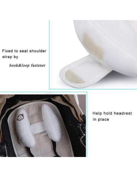 Almohada de Cabeza y Cuello Suave Inchant para Bebés - Ajustable, Blanca