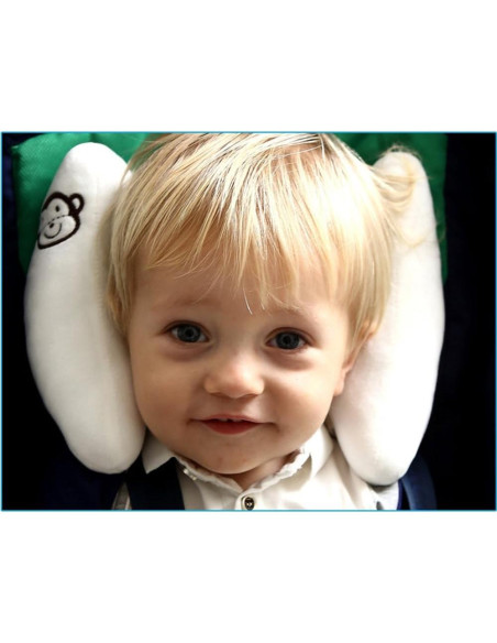 Almohada de Cabeza y Cuello Suave Inchant para Bebés - Ajustable, Blanca