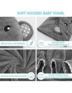 Toalla con Capucha URSEORY para Bebé 79x79 cm 2 Piezas Panda 2