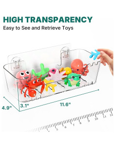 Organizador de Juguetes de Baño JNDETOP 2 Paquetes Transparente 2