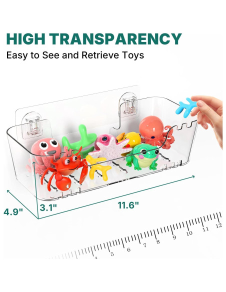 Organizador de Juguetes de Baño JNDETOP 2 Paquetes Transparente