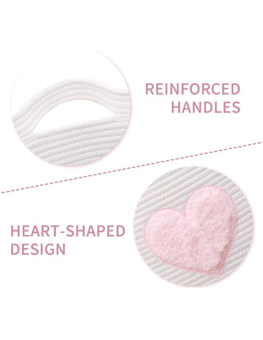 Cesta de Almacenamiento Grande Algodón Niñez Ndup Rosa 44.9x42.9cm