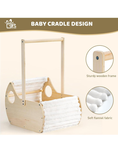 Canasta de Madera para Baby Shower GiftAmaz - Cuna 40.9x31.8x55.9cm
