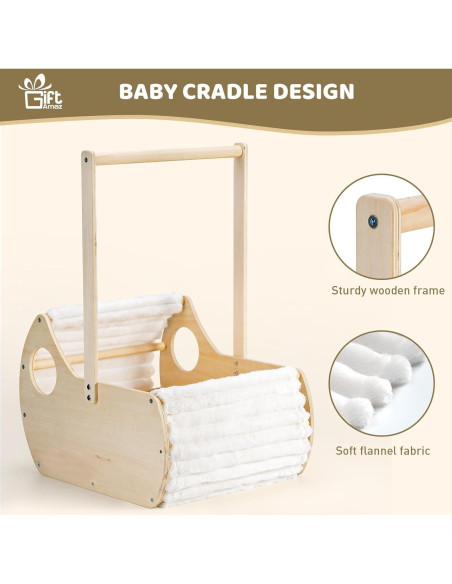 Canasta de Madera para Baby Shower GiftAmaz - Cuna 40.9x31.8x55.9cm