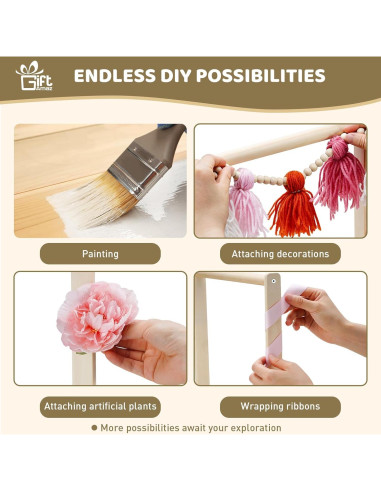 Canasta de Madera para Baby Shower GiftAmaz - Cuna 40.9x31.8x55.9cm