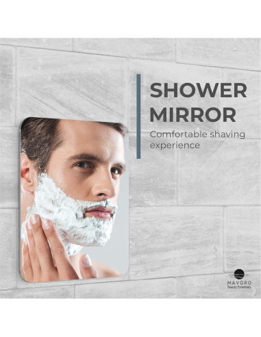 Espejo de Afeitar Mavoro para Ducha 17.78x22.86cm Irrompible