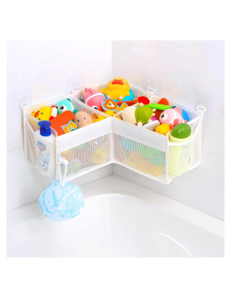 Organizador de Juguetes de Baño KPH 3 Compartimentos Blanco