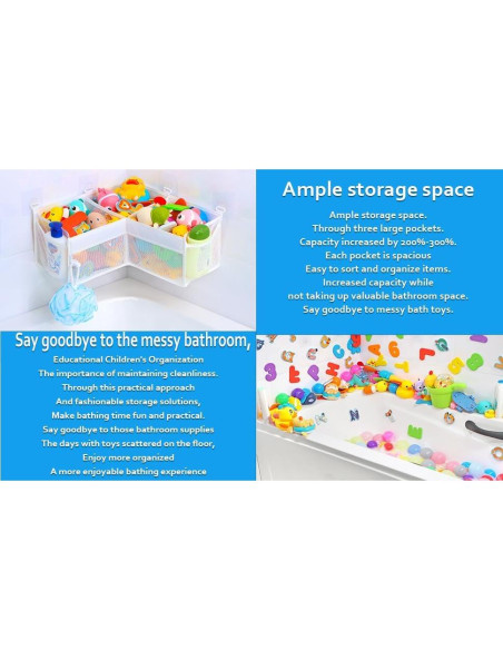 Organizador de Juguetes de Baño KPH 3 Compartimentos Blanco