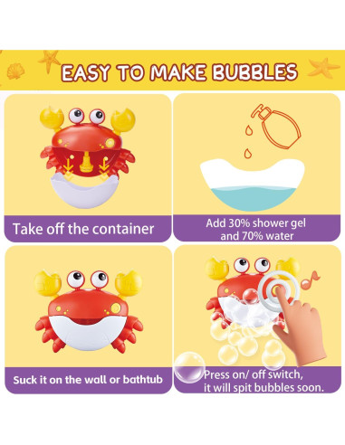 Juguetes de baño de burbujas 8818A con música y 3 juguetes