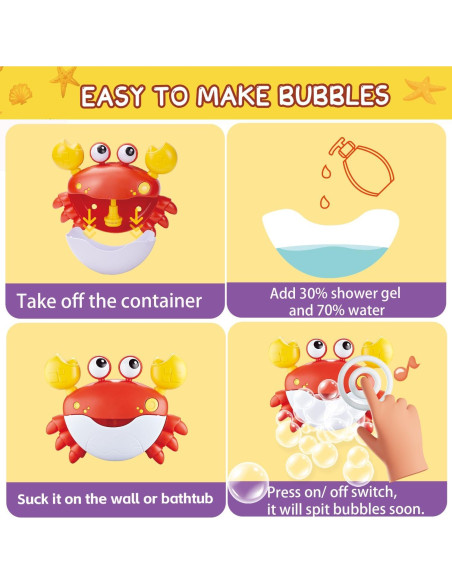 Juguetes de baño de burbujas 8818A con música y 3 juguetes