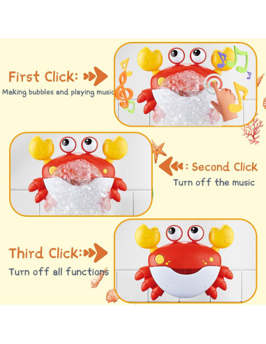 Juguetes de baño de burbujas 8818A con música y 3 juguetes