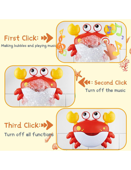 Juguetes de baño de burbujas 8818A con música y 3 juguetes