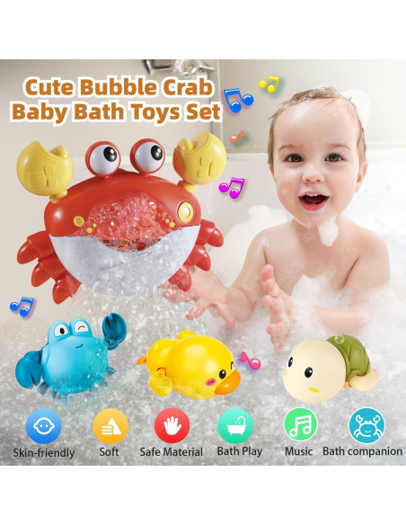 Juguetes de baño de burbujas 8818A con música y 3 juguetes