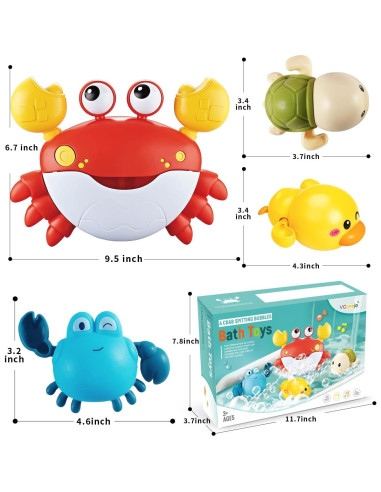 Juguetes de baño de burbujas 8818A con música y 3 juguetes