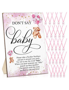 Juego de Baby Shower Wesiti 51 Piezas Rosa con Chupetes