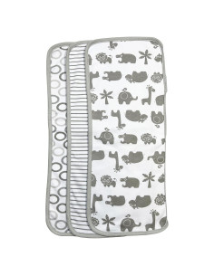 Paquete de 3 paños de eructo Spasilk 100% algodón animales grises