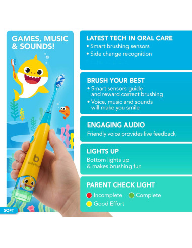 BriteBrush Cepillo de Dientes Inteligente Baby Shark