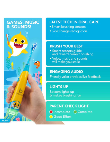 BriteBrush Cepillo de Dientes Inteligente Baby Shark