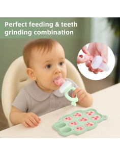 Set de Alimentación de Silicona para Bebés 16 Piezas Verde 2