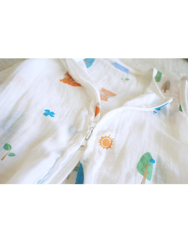Saco de dormir de algodón muselina XL Bosque 0.5 Tog unisex