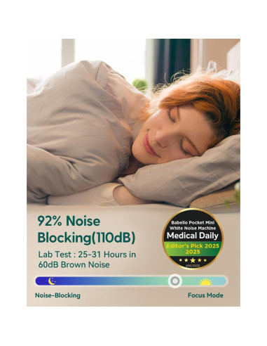 Máquina de Ruido Blanco Babelio Mini Portátil 15 Sonidos