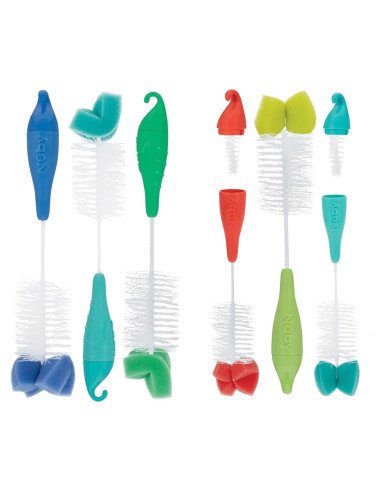 Cepillo para Botellas y Tetinas Nuby 3 Piezas con Punta de Esponja
