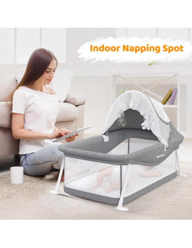 Cuna de viaje portátil Ezebaby BN002 para bebés 0-5 meses