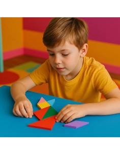 Rompecabezas de Tangram de Madera 3 Nutrias - Juguete Educativo 2