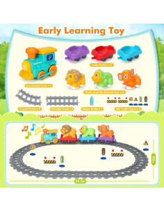 Juego de Tren Eléctrico Ellinjan con Animales y Música 0.82kg 2