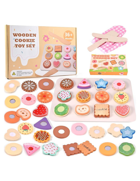 Juego de Comida de Galletas de Madera Wooderma para Niños
