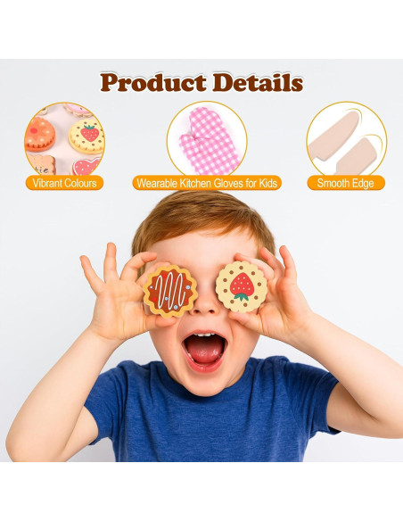 Juego de Comida de Galletas de Madera Wooderma para Niños