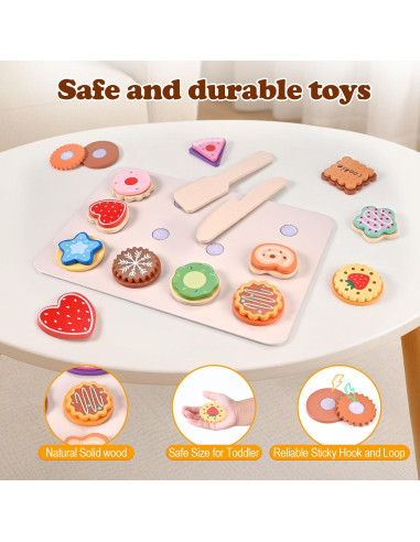 Juego de Comida de Galletas de Madera Wooderma para Niños
