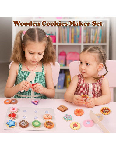 Juego de Comida de Galletas de Madera Wooderma para Niños
