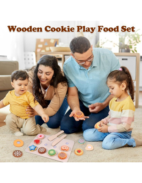 Juego de Comida de Galletas de Madera Wooderma para Niños