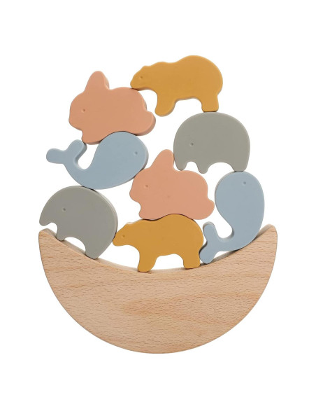 Juguete de Equilibrio de Silicona Youuys - Apilamiento Montessori