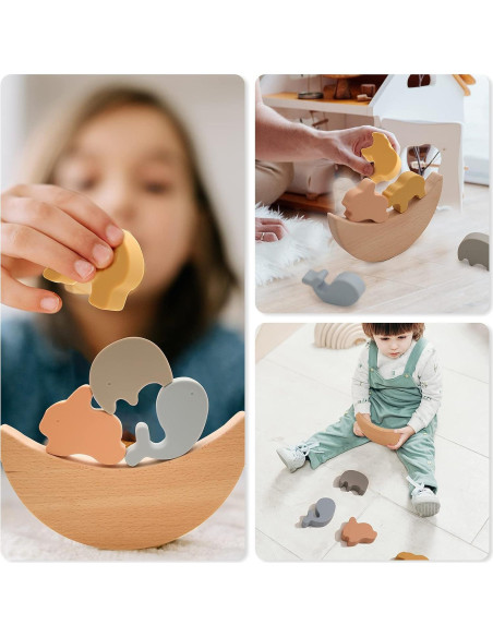 Juguete de Equilibrio de Silicona Youuys - Apilamiento Montessori