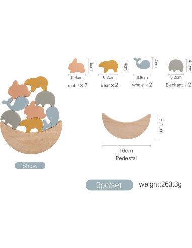 Juguete de Equilibrio de Silicona Youuys - Apilamiento Montessori