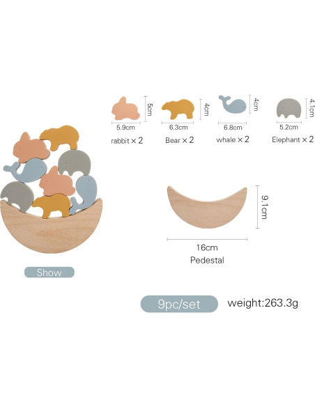 Juguete de Equilibrio de Silicona Youuys - Apilamiento Montessori