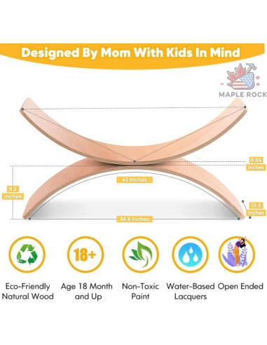 Tabla de Equilibrio de Madera Natural Maple Rock 94 cm