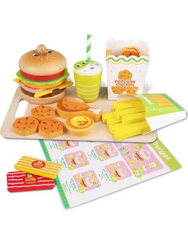 Set de Comida de Juego Montessori Melofaver para Niños 3-5 Años